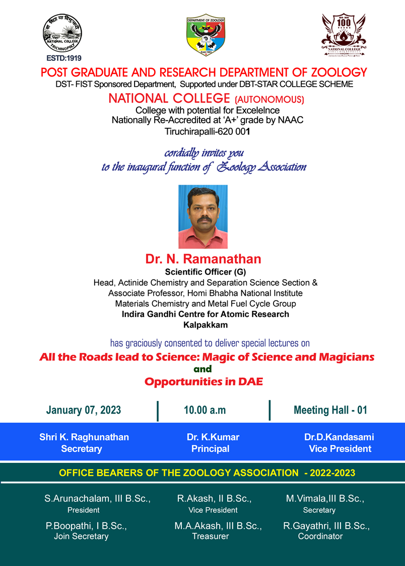SACSE-National College, Trichy Program Flier